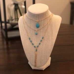 3/$15 Turquoise 3-tier necklace